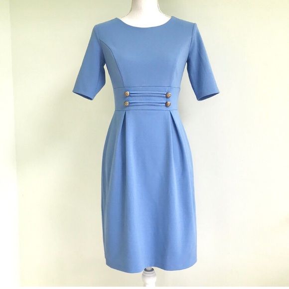 Enfocus Studio Dresses & Skirts - Military Inspired Dress in Periwinkle Blue